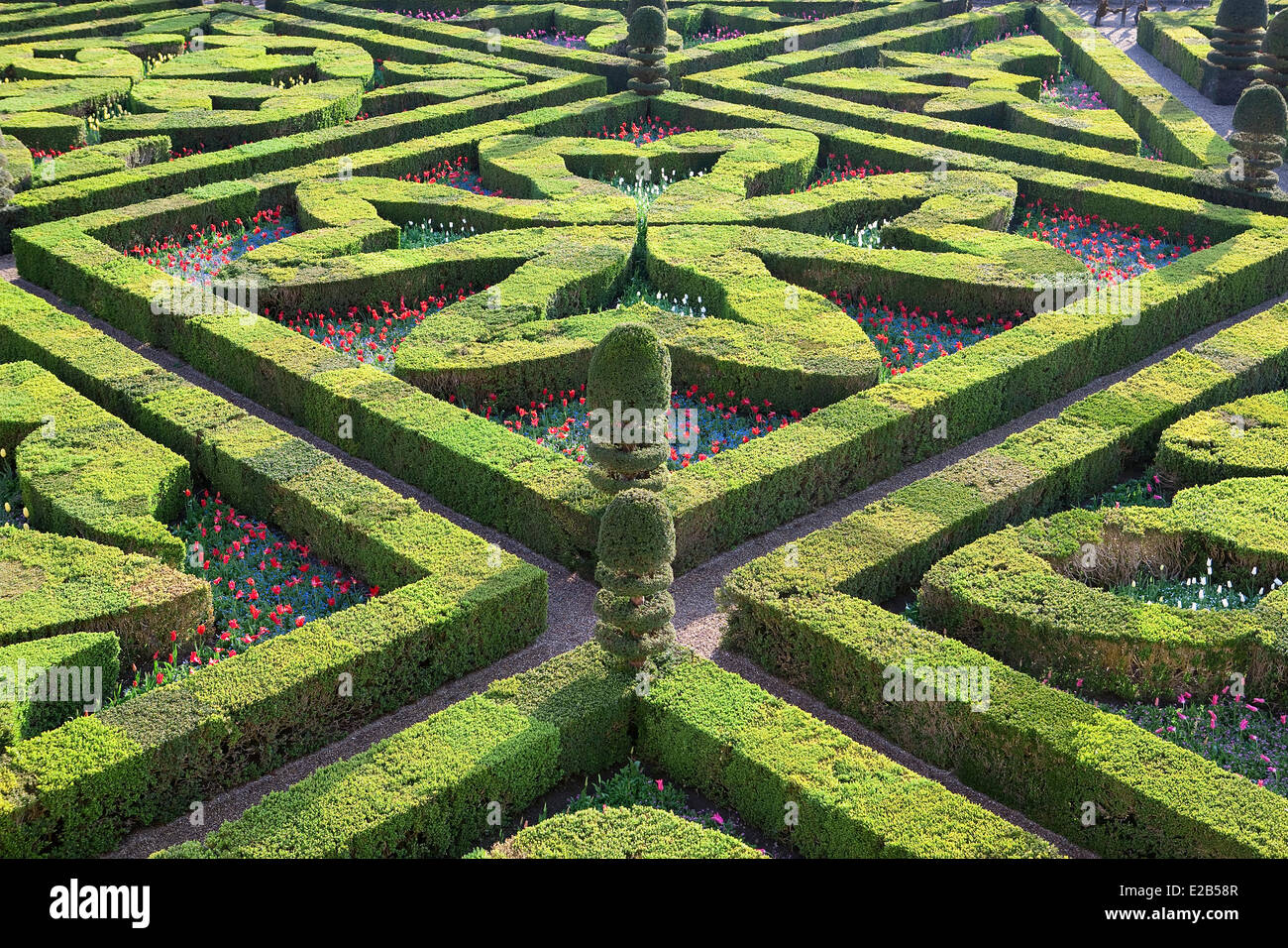 Frankreich, Indre et Loire, Loire-Tal, aufgeführt als Weltkulturerbe der UNESCO, Villandry, Chateau de Villandry Gärten, Eigentum des Stockfoto