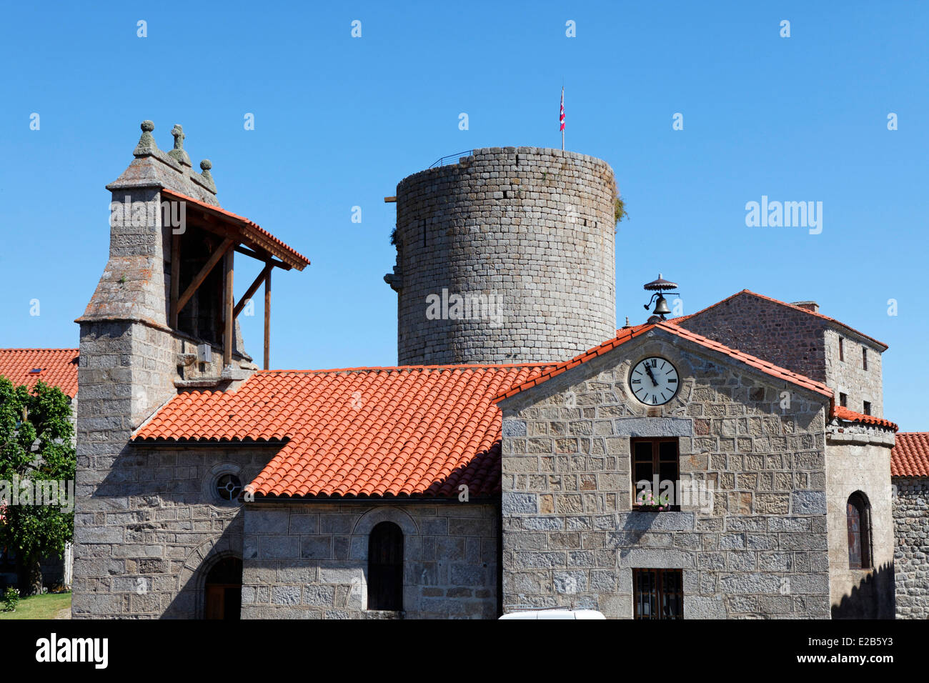 Frankreich, Haute-Loire, Gevaudan, Berge von feudalen Margeride, Esplanta, Burg Stockfoto
