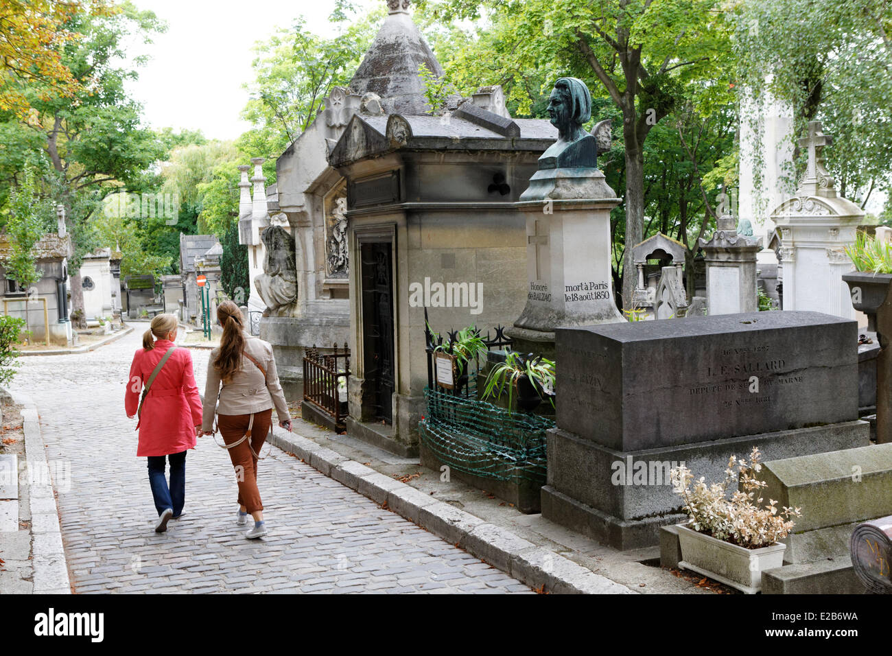 Frankreich, Paris, Pere Lachaise Friedhof, Grab von Honore de Balzac, französischer Schriftsteller (1799-1850) Stockfoto
