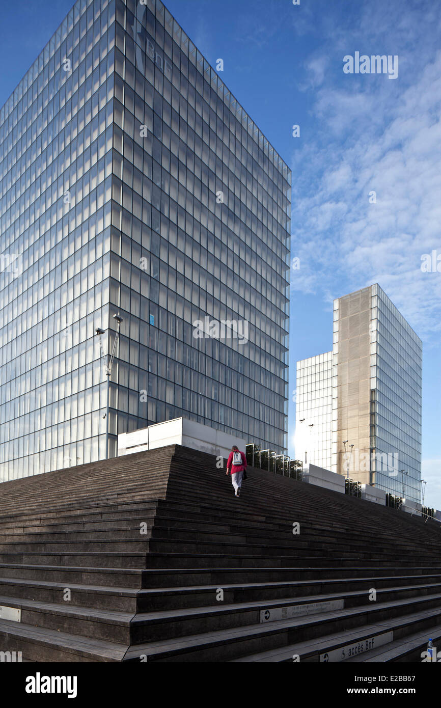 Frankreich, Paris, nationale Bibliothek von Frankreich Francois Mitterand vom Architekten Dominique Perrault Stockfoto