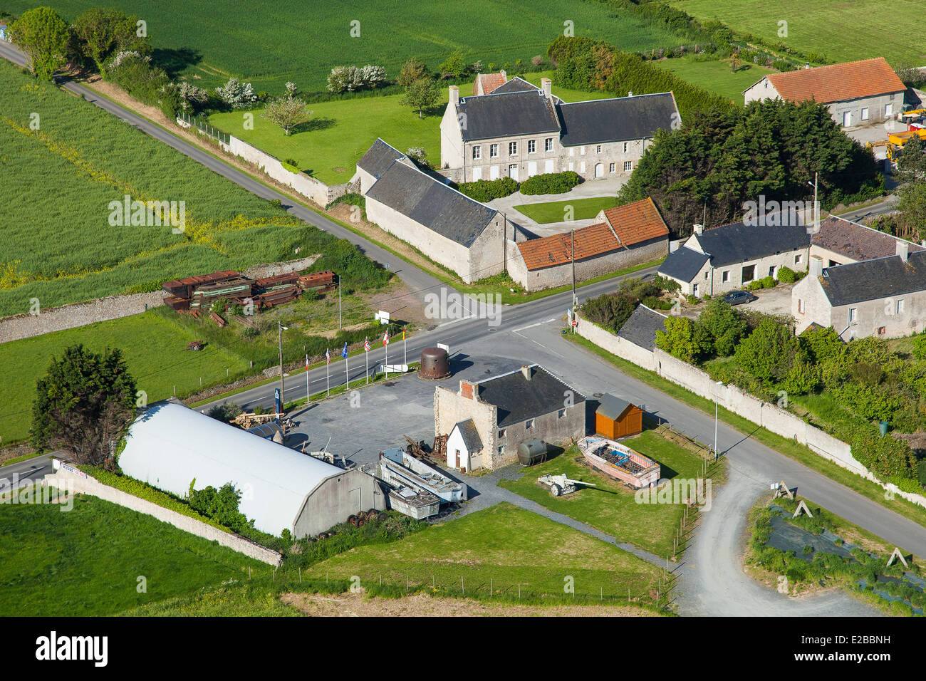 Frankreich, Calvados, Vierville Sur Mer, Omaha D-Day-Museum (Luftbild) Stockfoto