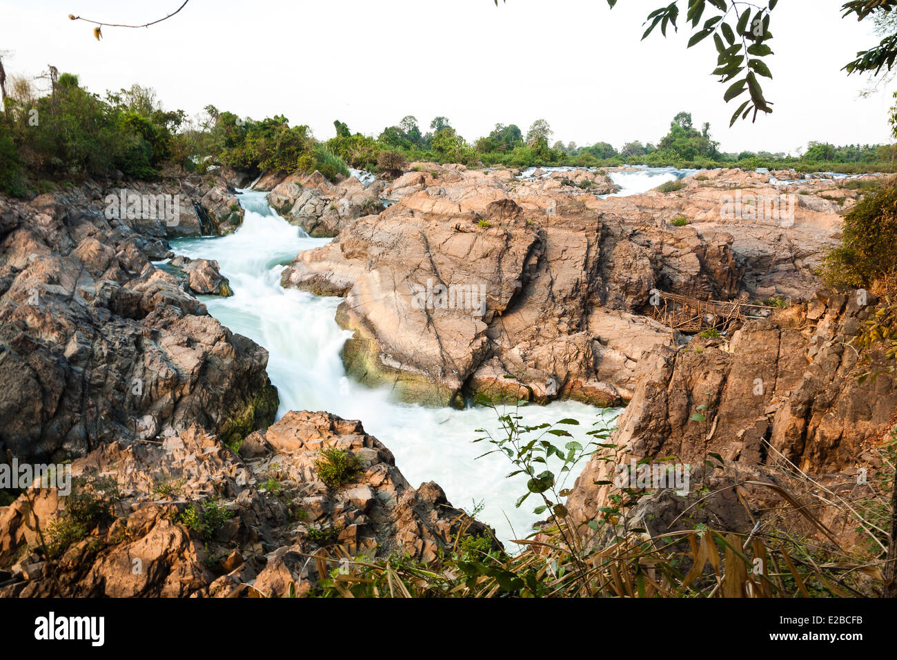 Laos, Provinz Champasak, Don Khong, Mekong rapids Stockfoto