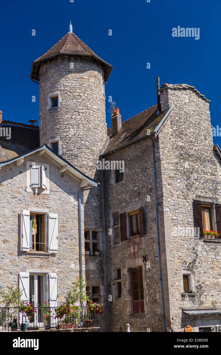 Frankreich, Aveyron, Villefranche de Rouergue, ein Anschlag auf el Camino de Santiago Stockfoto