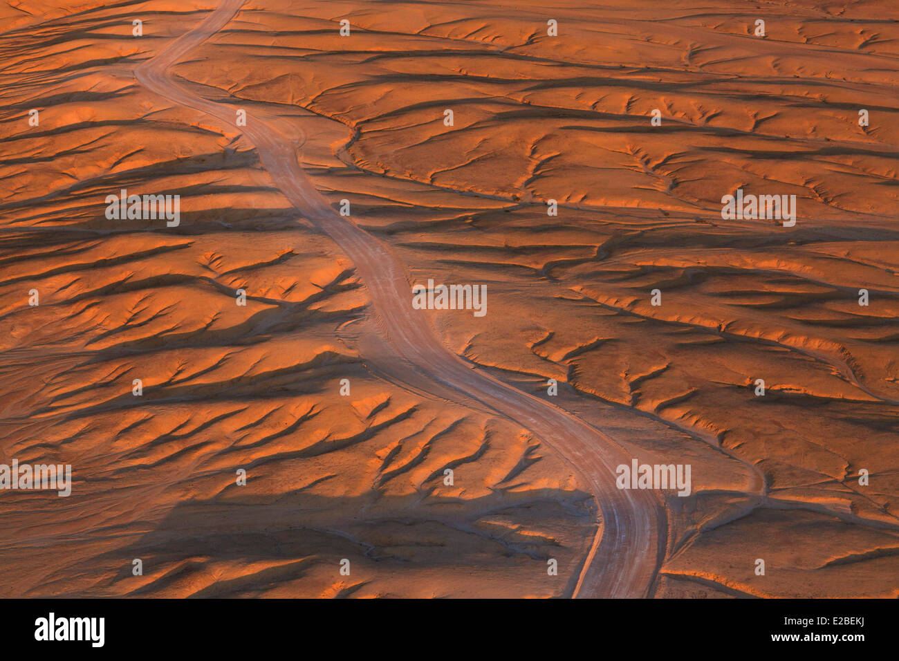 Namibia, Erongo Region, Umgebung von Swakopmund, Mondlandschaft (Luftbild) Stockfoto