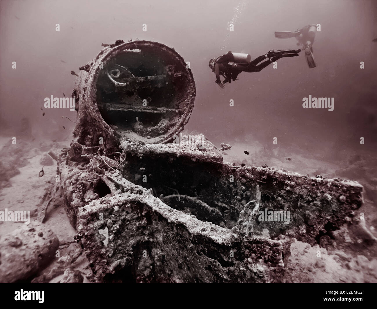 Wrack der SS Thistlegorm, versenkt am 5. Oktober 1941 im Roten Meer und ist heute ein bekannter Tauchplatz. Stockfoto