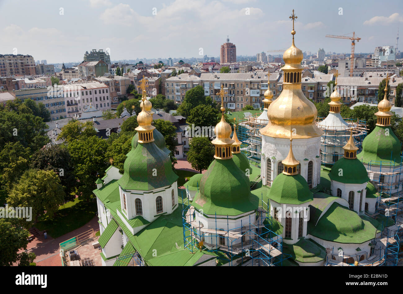 Luftaufnahme von Saint Sophia Cathedral in Kiew, Ukraine Stockfoto