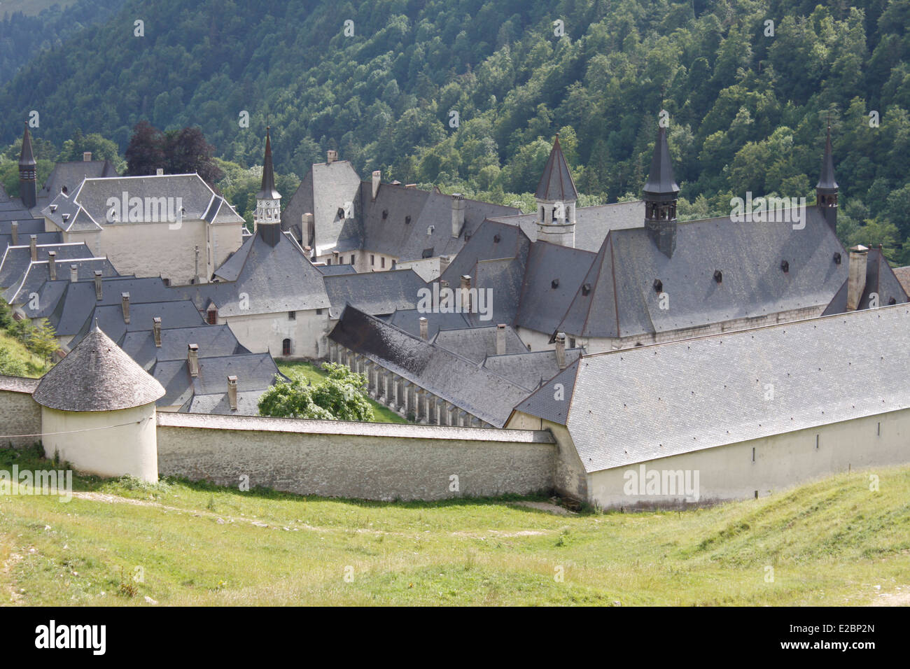 Kloster "La Grande Chartreuse", Chartreuse, in den Alpen, Isere, Rhône-Alpes, Frankreich, Europa. Stockfoto