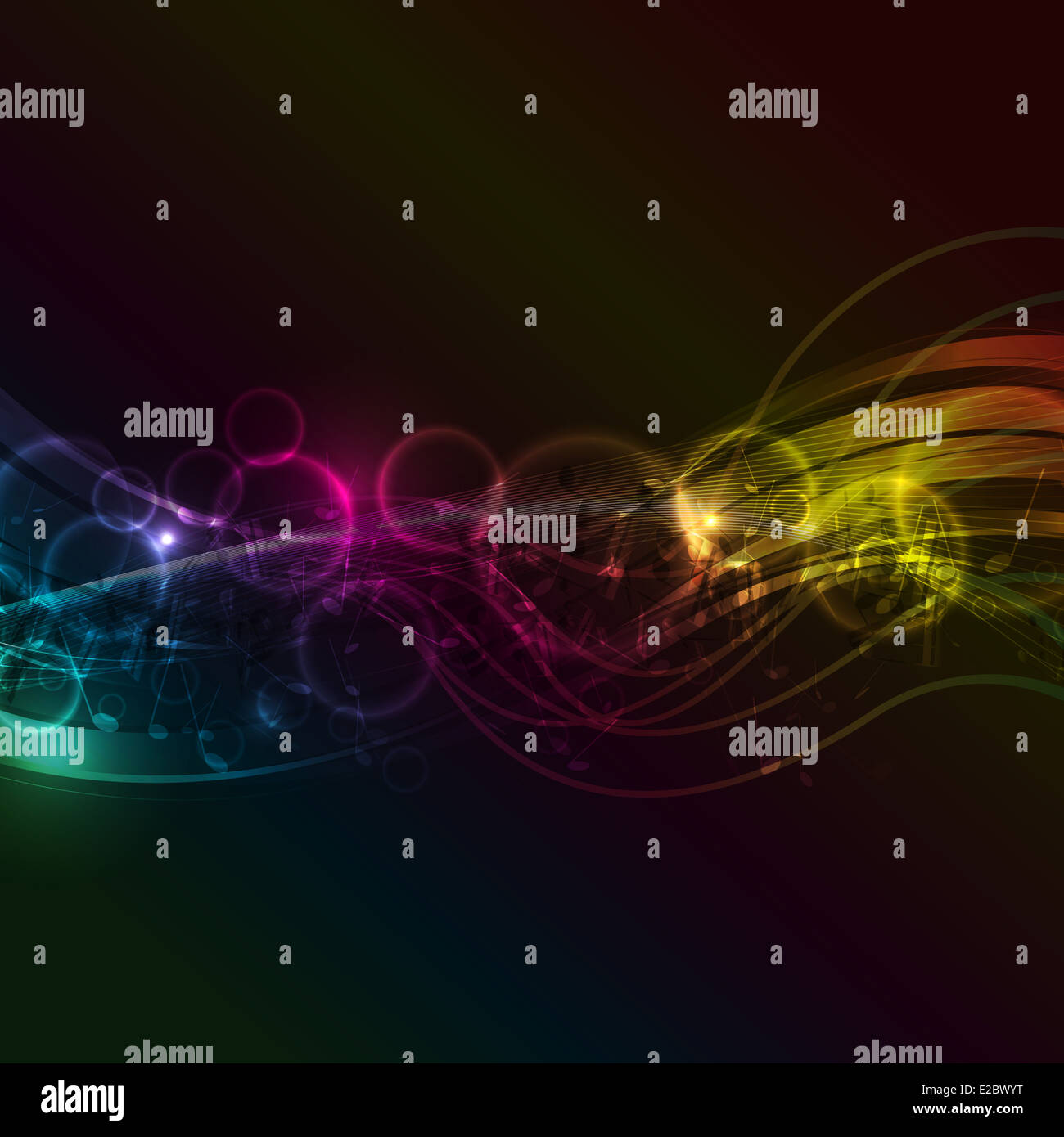 Dekorativer Hintergrund mit einer abstrakten Musik nimmt design Stockfoto