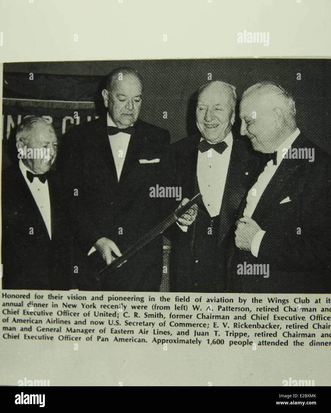 Juan T. Trippe, Gründer von Pan American World Airways, revolutionierte den internationalen Luftverkehr und leistete bedeutende Beiträge zur kommerziellen Luftfahrt. Seine Führungsrolle prägte die globale Luftfahrtindustrie. Stockfoto