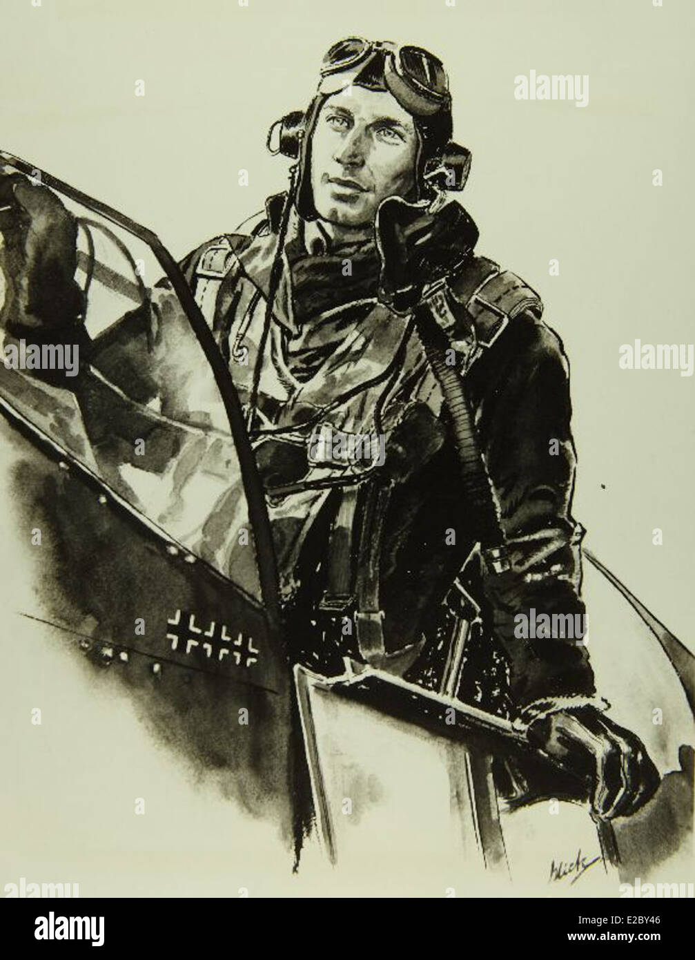 Richard Turner war eine bedeutende Persönlichkeit in der Luftfahrtgeschichte, bekannt für seine Beiträge zur Luftfahrt und zum Flugbetrieb. Dieses Foto zeigt seine Beteiligung am Feld. Stockfoto