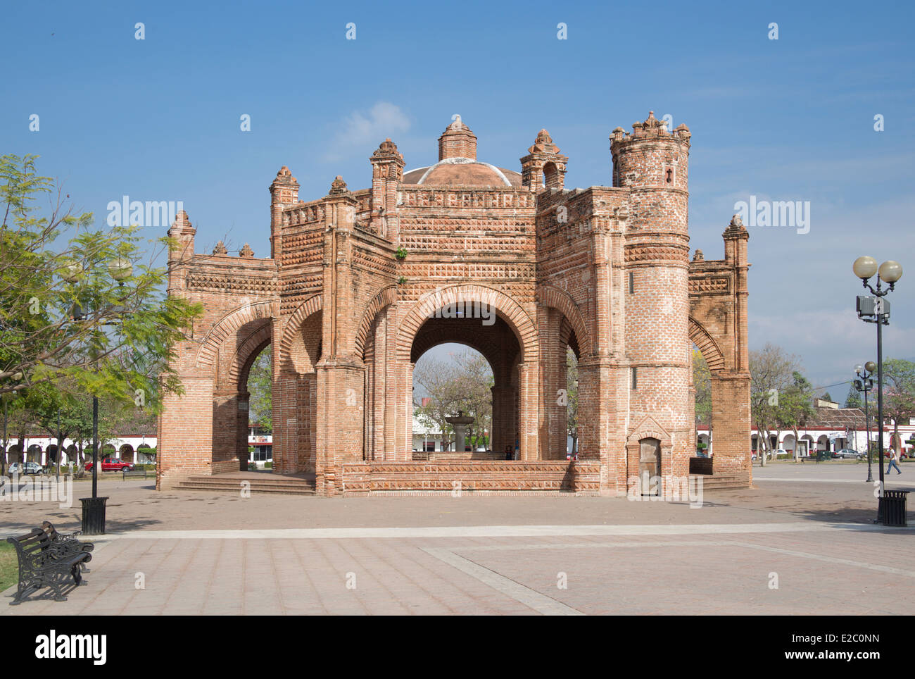 La Pila Brunnen Central Square Chiapa de Corzo-Chiapas-Mexiko Stockfoto