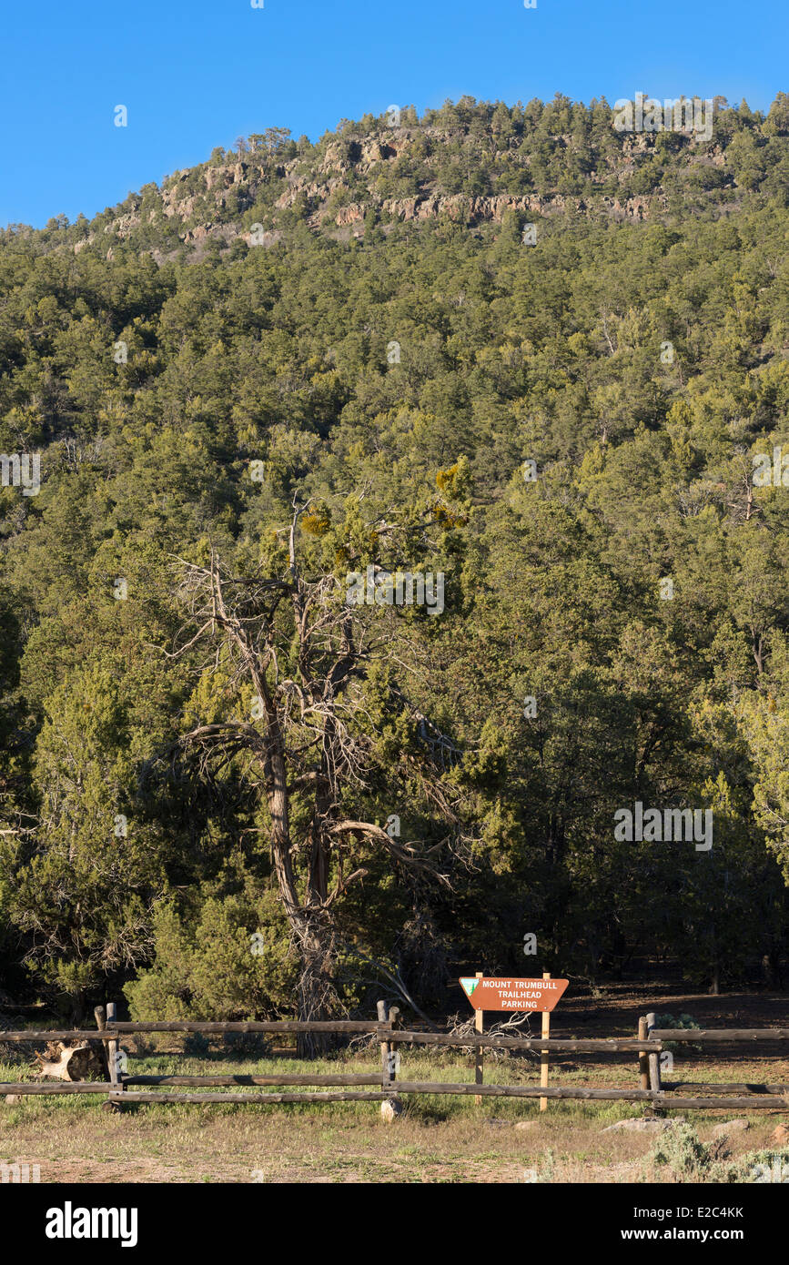 Mt. Trumbull Trailhead, Northern Arizona. Stockfoto