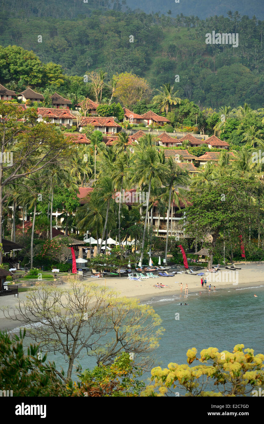 Indonesien, Lombok, Senggigi Searesort, der Strand des Sheraton Hotels Stockfoto