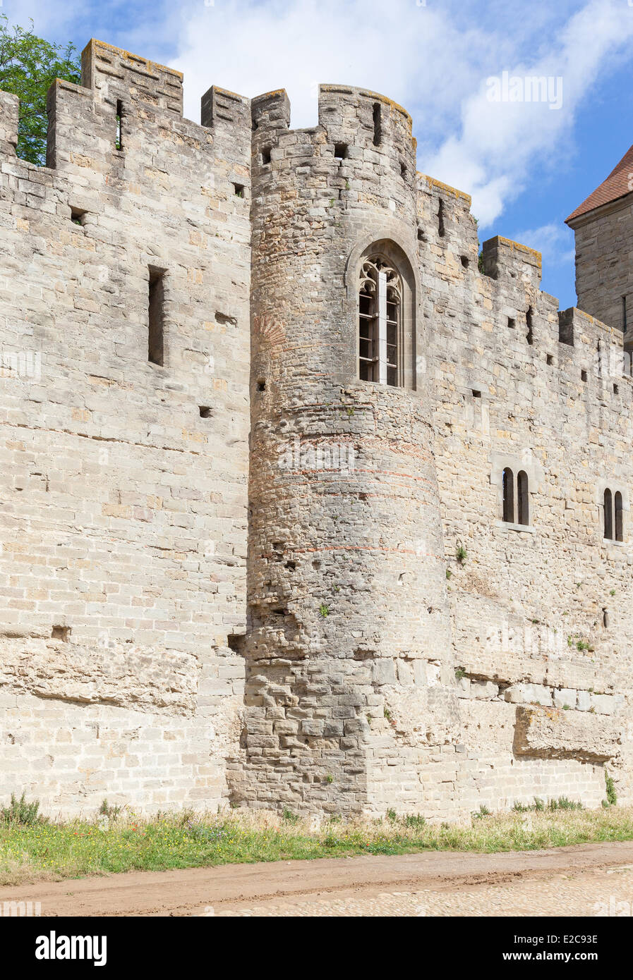 Frankreich, Aude, Carcassonne, mittelalterliche Stadt Listedas Weltkulturerbe der UNESCO, Gallo Roman Tower of St. Sernin an der Ostseite der Stadt, in der Nähe der Porte Narbonnaise Stockfoto