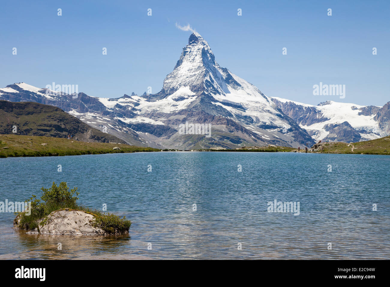Schweiz, Kanton Wallis, Zermatt, den Stellisee-See und das Matterhorn (4478 m) Stockfoto