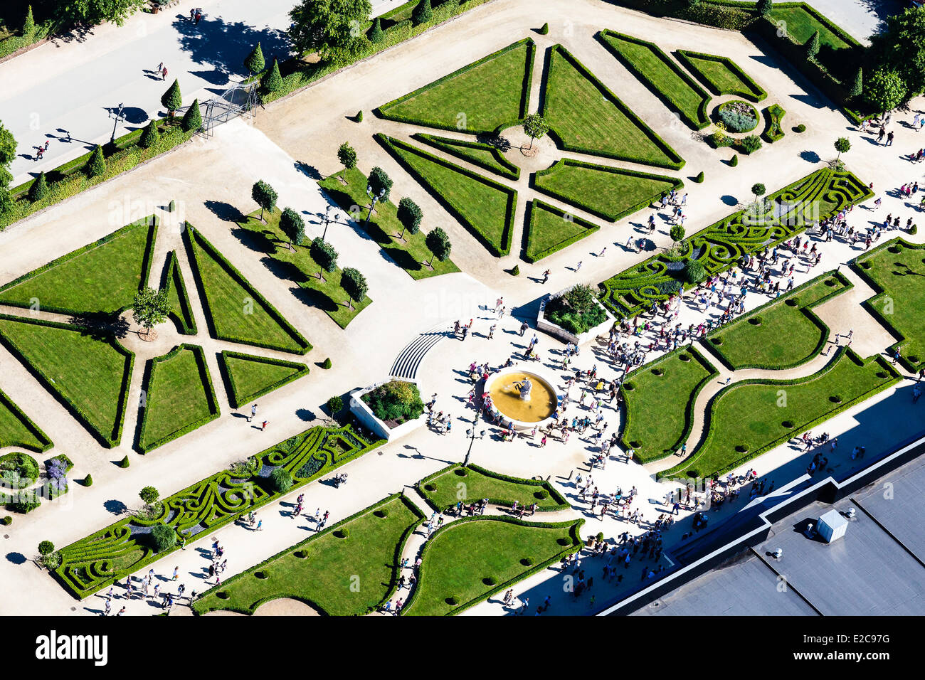 Frankreich, Vendee, Les Epesses, Le Puy du Fou, die Gärten (Luftbild) Stockfoto