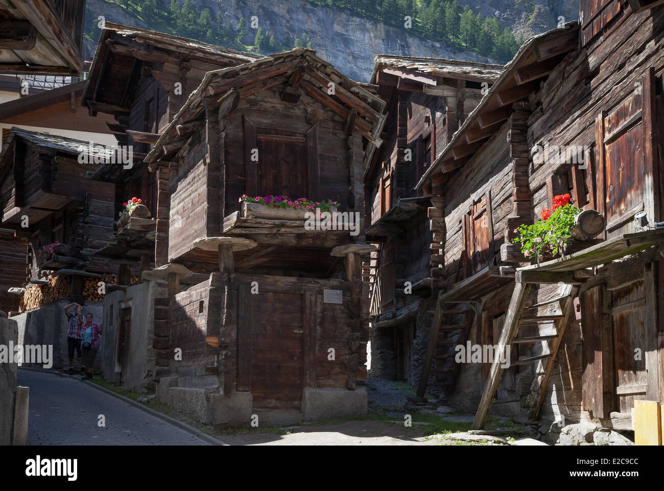 Schweiz, Kanton Wallis, Zermatt, das alte Dorf Stockfoto
