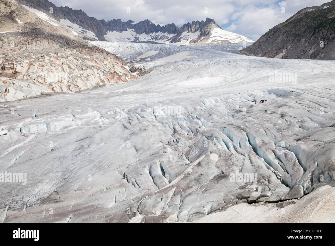 Schweiz, Kanton Wallis, der Rhone-Gletscher in den Schweizer Alpen Stockfoto
