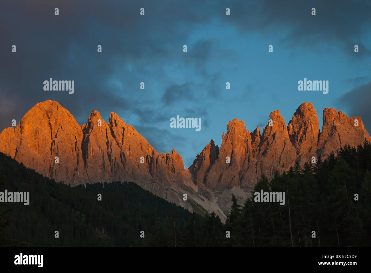 Italien Trentino Alto Adige Dolomiten-massiv Welt Kulturerbe UNESCO Funes oder Villnoss Tal Geisler Berge natürliche Parken Puez Odle Stockfoto