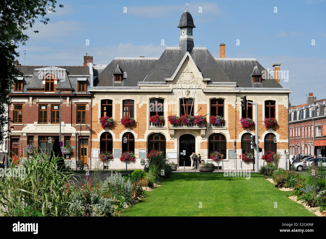 Frankreich, Nord, Saint Andre Lez Lille, City Hall und park Stockfoto