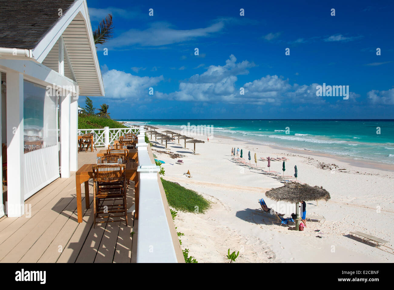 Bahamas, Harbour Island, Strand von Coral Sands Hotel Stockfoto