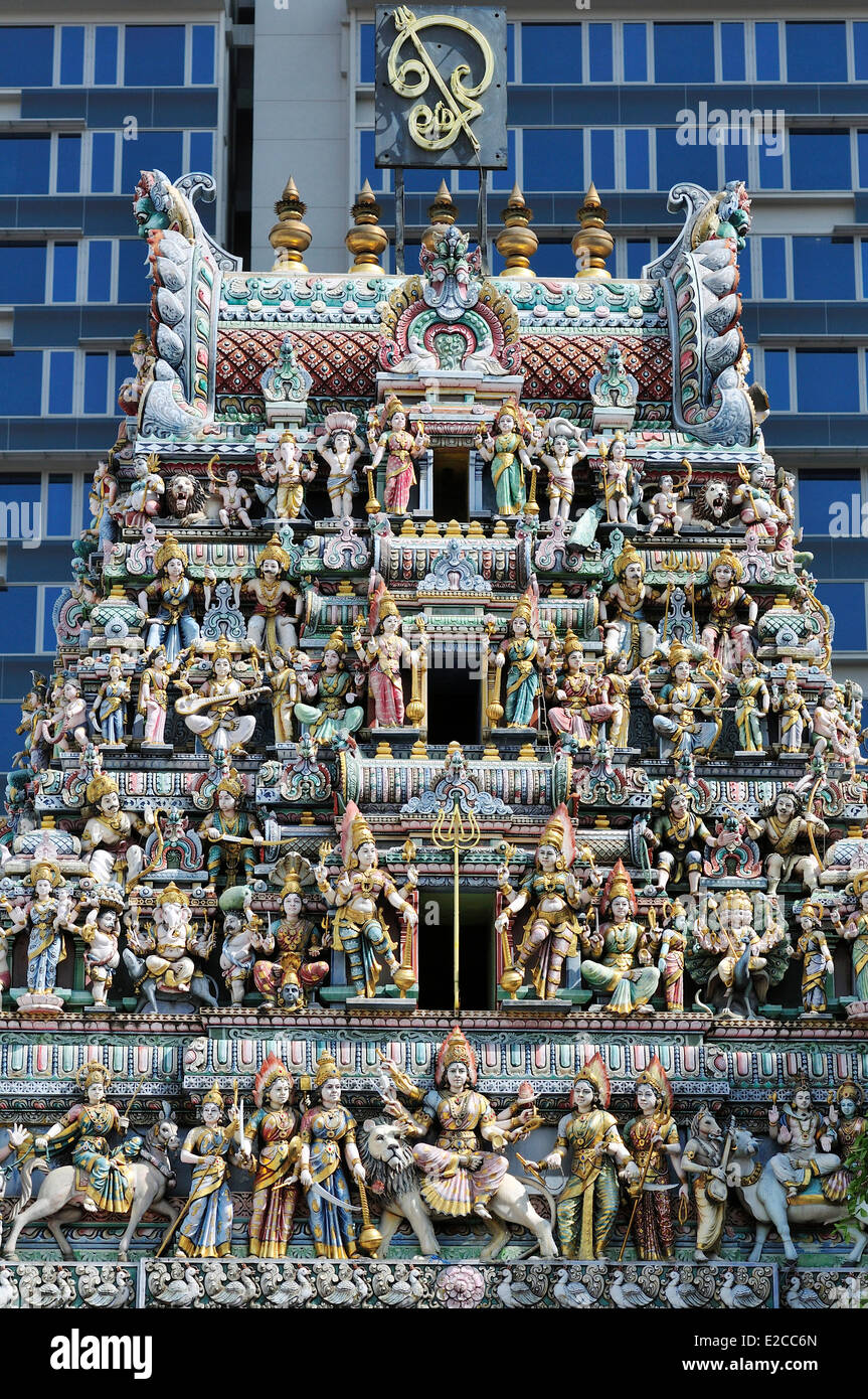 Singapur, Little India District, der Tempel Sri Veeramakaliamman Stockfoto