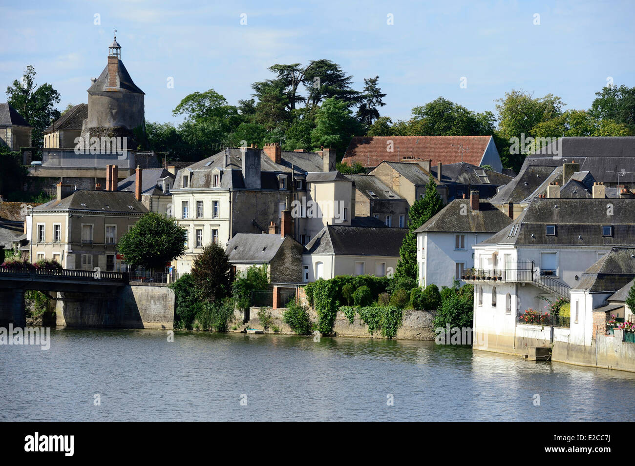 Frankreich, Sarthe, Sable Sur Sarthe, der Sarthe-Ufer Stockfoto