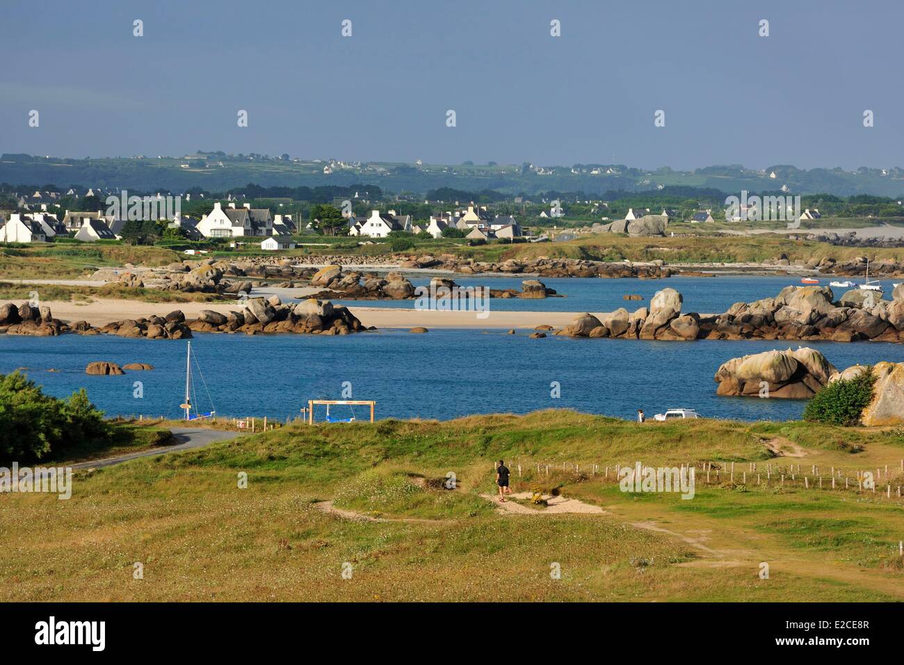 Frankreich, Finistere, zahlt des Abers, Legenden Küste, Kerlouan, die felsige Küste bei Meneham Stockfoto