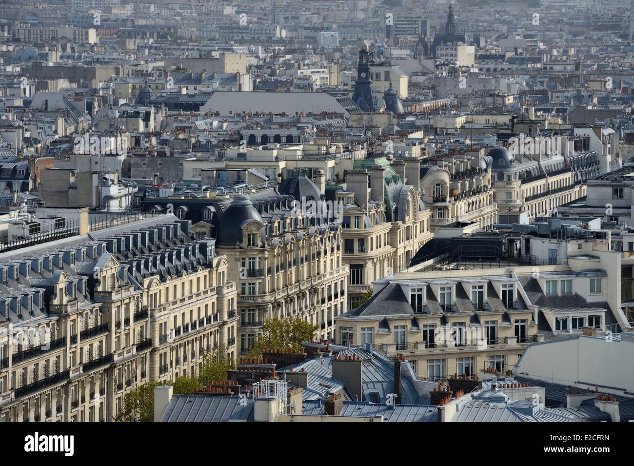Frankreich, Paris, Boulevard Haussmann und Montmartre Boulevard Gebäude Stockfoto