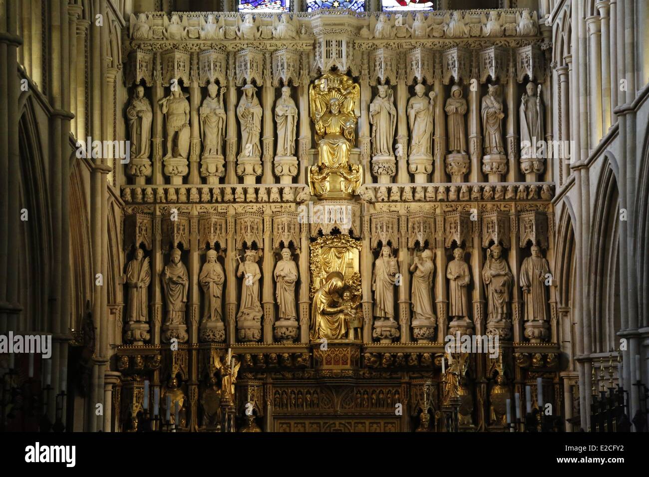 Vereinigtes Königreich, London, Southwark Cathedral, der große Bildschirm des 16.-20. Jahrhundert im Chor Stockfoto