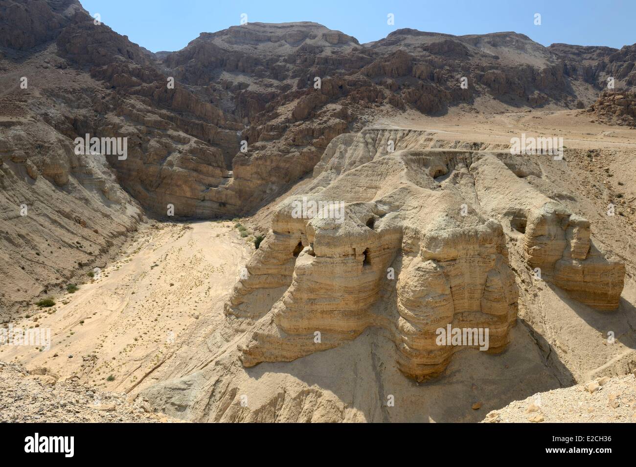 Palästina, West Bank (umstrittene Gebiet), Qumran-Nationalpark, Höhlen der Entdeckung der Schriftrollen vom Toten Meer Stockfoto