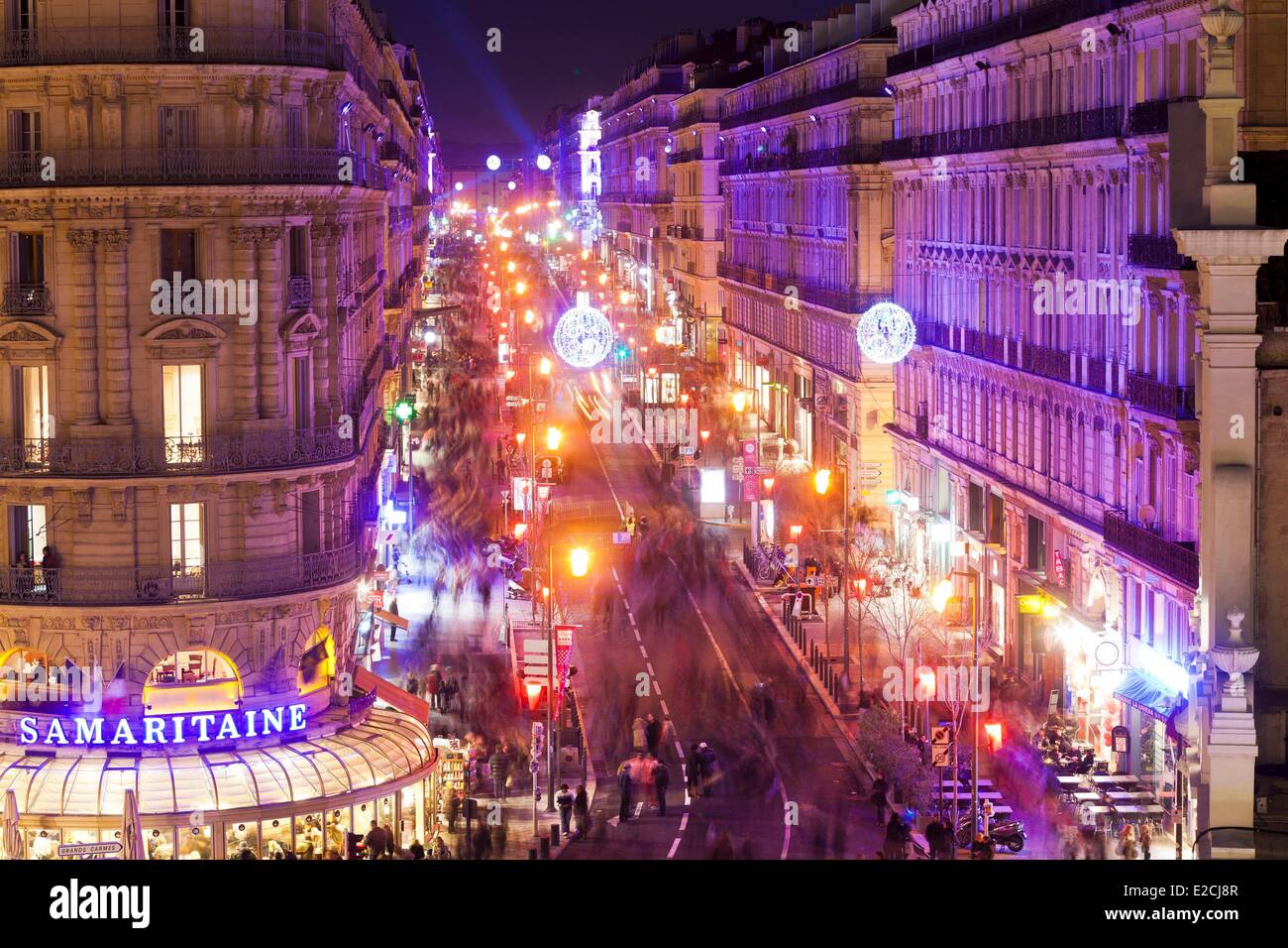 Eröffnungsabend des 12. Januar 2013, Rue De La République, Marseille, Bouches-du-Rhône, Frankreich Stockfoto