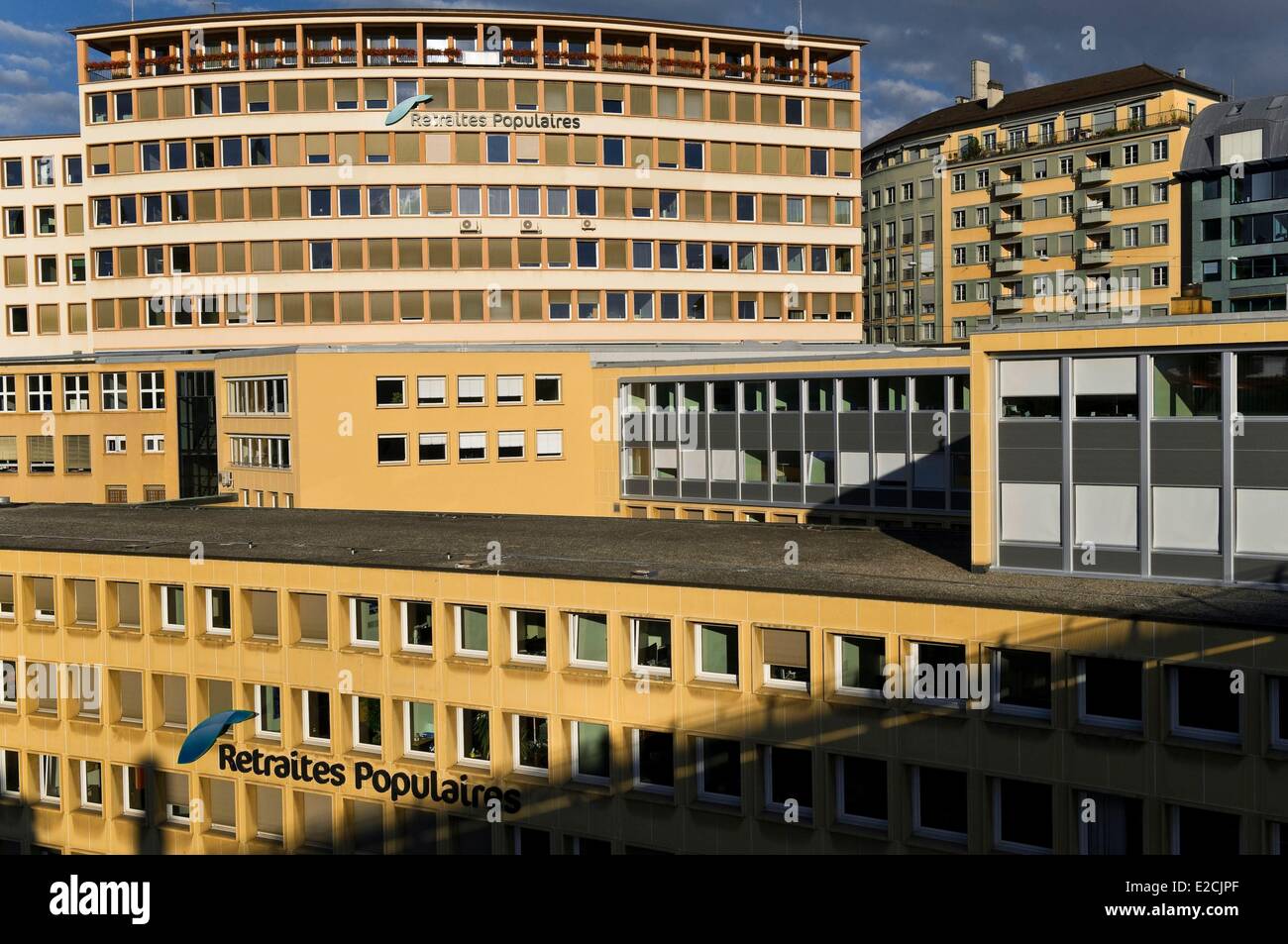 Schweiz, Kanton Waadt, Lausanne, Stadtzentrum, Blick von der Brücke Bessière Stockfoto