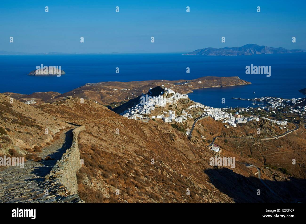 Griechenland-Kykladen-Serifos Insel Serifos auf dem Felssporn Stockfoto