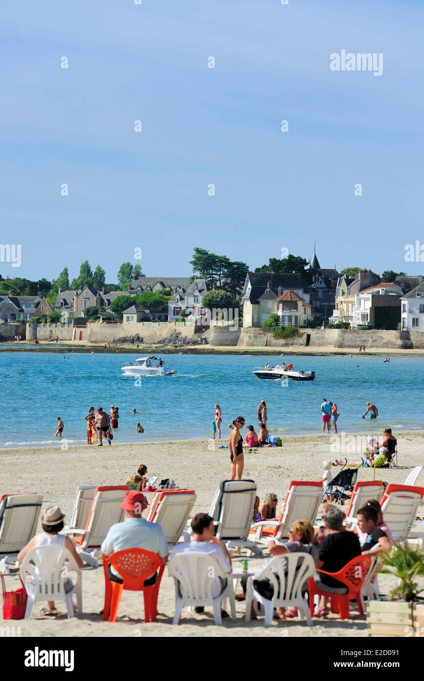 Frankreich Loire Atlantique La Baule Strand und Le Pouliguen im Hintergrund Stockfoto