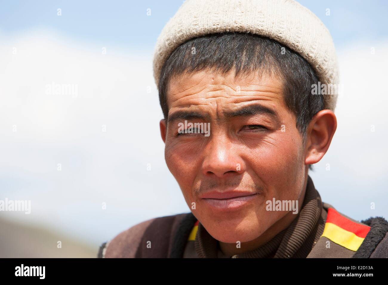 Kirgisistan Naryn Provinz Arpa Tal Porträt einer shepperd Stockfoto