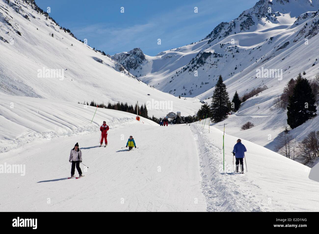 Frankreich Hautes Pyrenäen Le Grand Tourmalet Skigebiet Bareges La Mongie Bareges Stockfoto