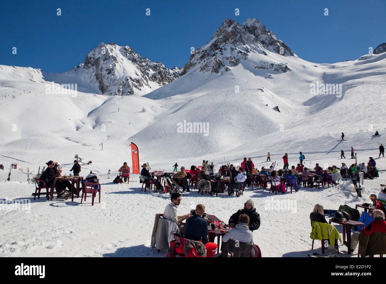 Frankreich Hautes Pyrenäen Le Grand Tourmalet Skigebiet Bareges La Mongie Bareges Stockfoto