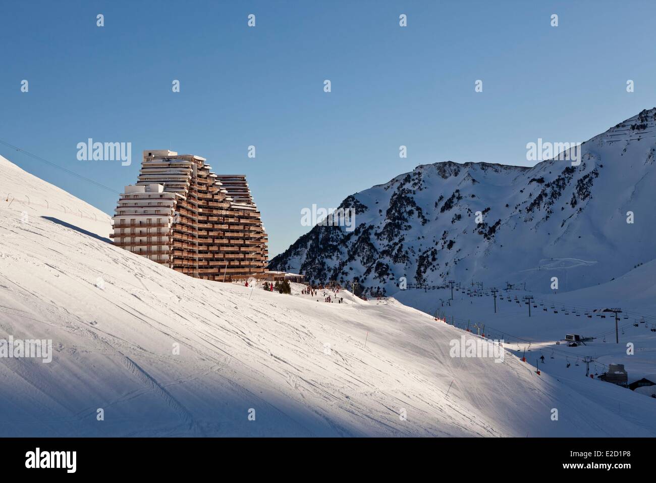 Frankreich Hautes Pyrenäen Le Grand Tourmalet Skigebiet Bareges La Mongie La Mongie Stockfoto