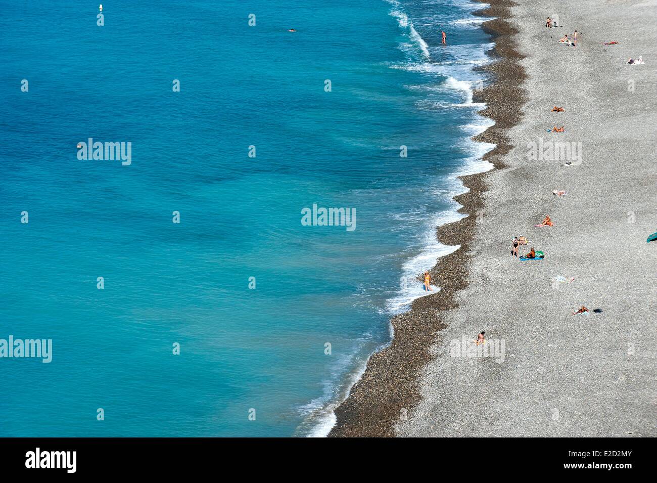 Frankreich Alpes Maritimes Nice Promenade des Anglais Strand Stockfoto