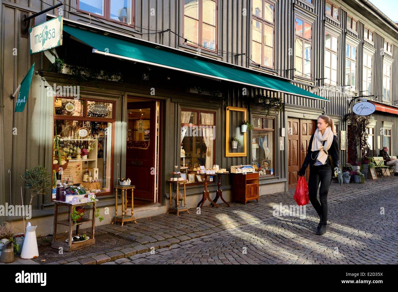 Schweden Vastra Gotaland Göteborg (Gothenburg) Haga Bezirk Shop in der Haga Nygata street Stockfoto