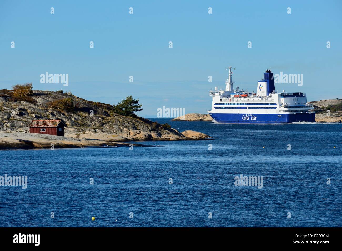 Von der Color Line Fähre Schweden Vastra Gotaland Stromstad Stockfoto