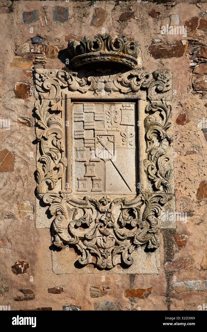Spanien Extremadura Cáceres Altstadt Weltkulturerbe von UNESCO Palast in Los Golfines de Abajo Stockfoto