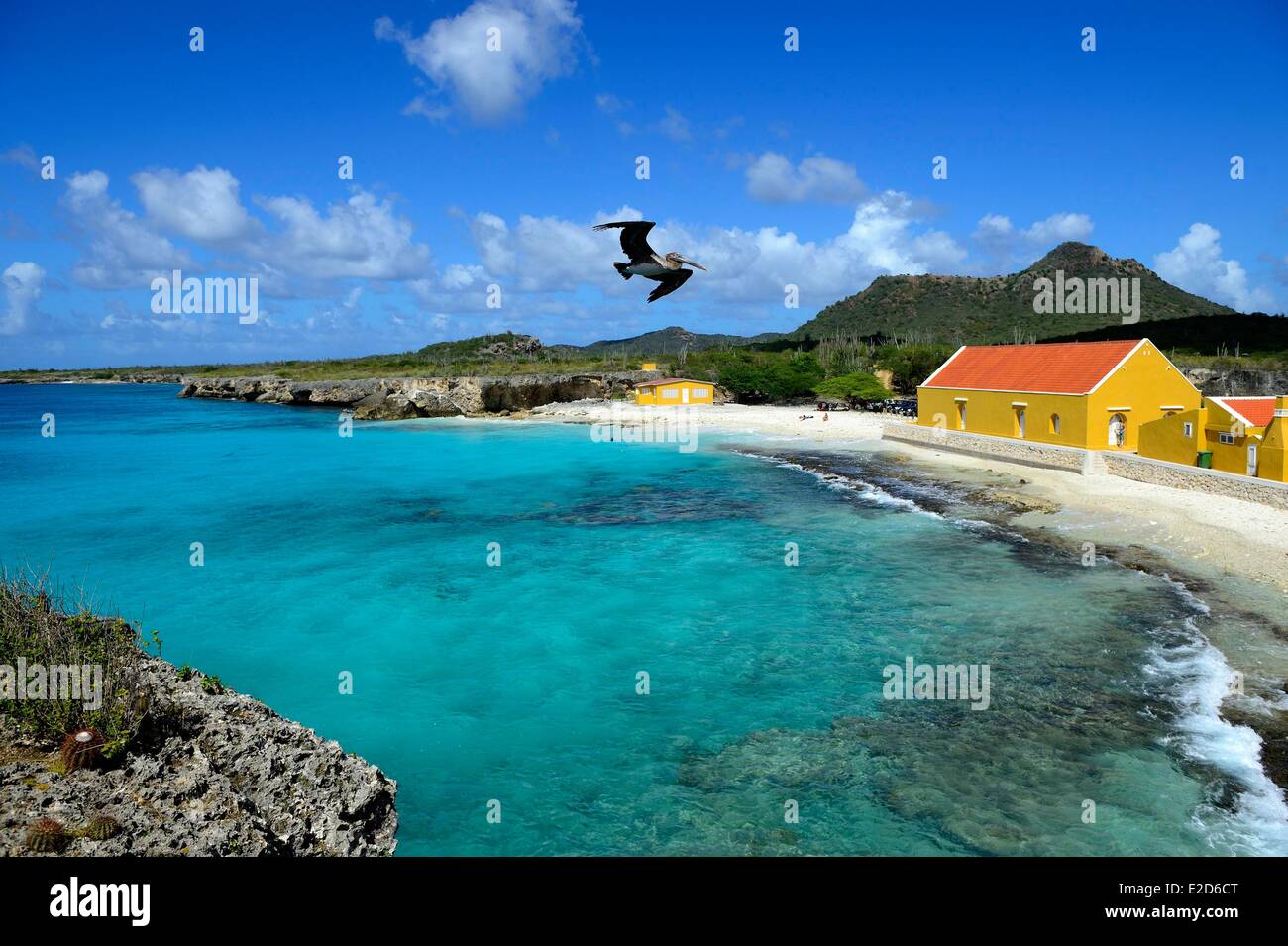 Niederländische Antillen Bonaire Insel sonnenverwöhnten Strandhaus am Playa Frans Washington Slagbaai National Park Stockfoto