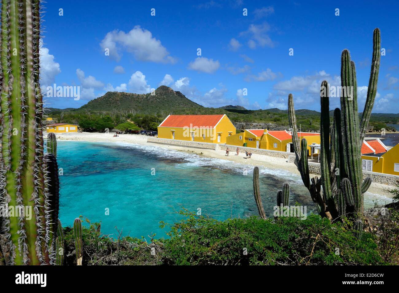 Niederländische Antillen Bonaire Insel sonnenverwöhnten Strandhaus am Playa Frans Washington Slagbaai National Park Stockfoto