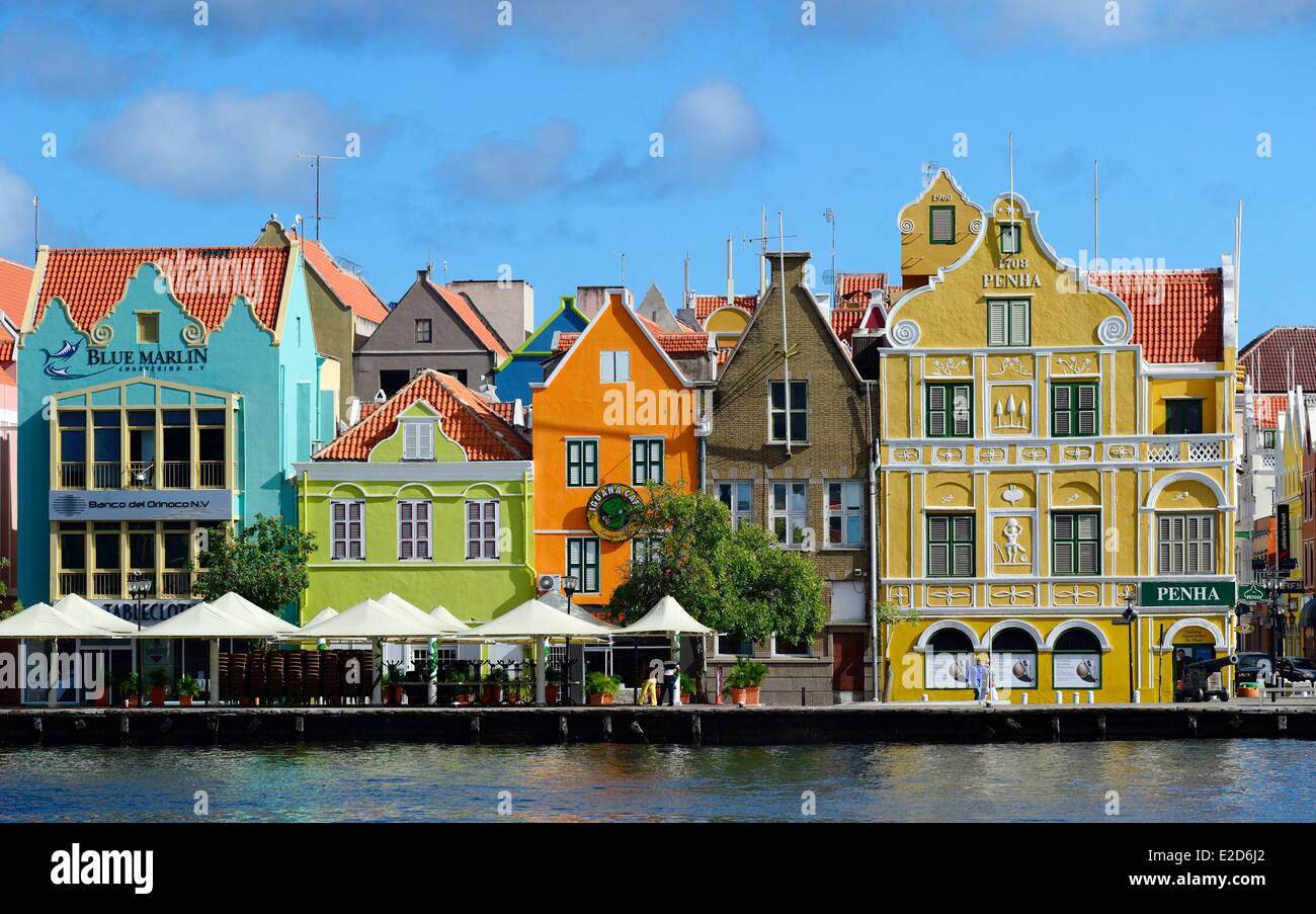 Niederländische Antillen Curacao Insel Willemstad aufgeführt als Weltkulturerbe der UNESCO Punda niederländischen Kolonialarchitektur und St. Anna Stockfoto