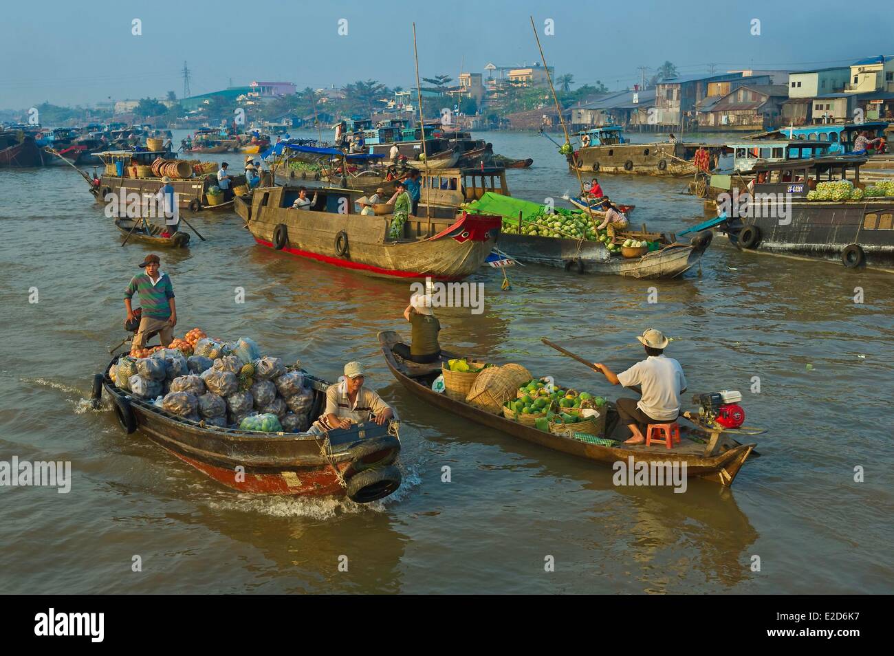 Can Tho Vietnam Mekong Delta kann Tho Cai Rang schwimmende Markt porvince Stockfoto