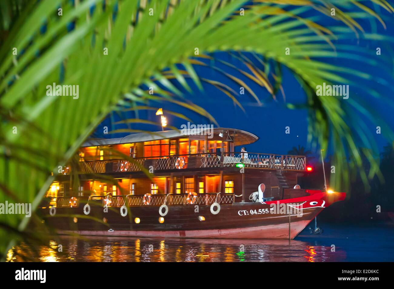 Mekong Delta Can Tho Bassac Boot während der Kreuzfahrt auf dem Mekong in Vietnam Can Tho porvince Stockfoto