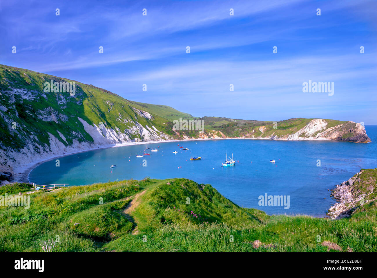 Ansicht von Lulworth Cove Dorset Stockfoto