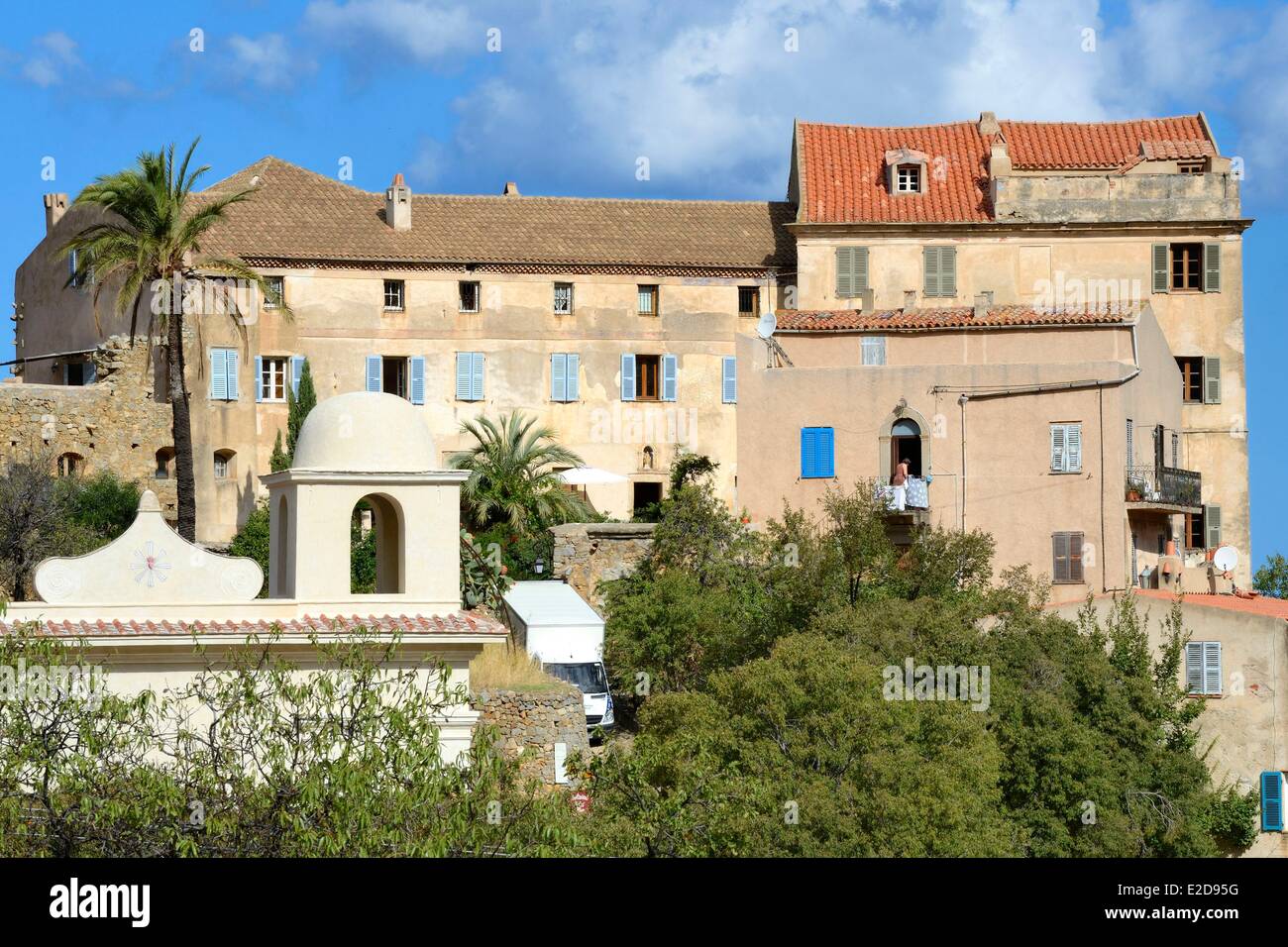 Frankreich, Haute Corse, Balagne, thront Dorf Pigna Stockfoto
